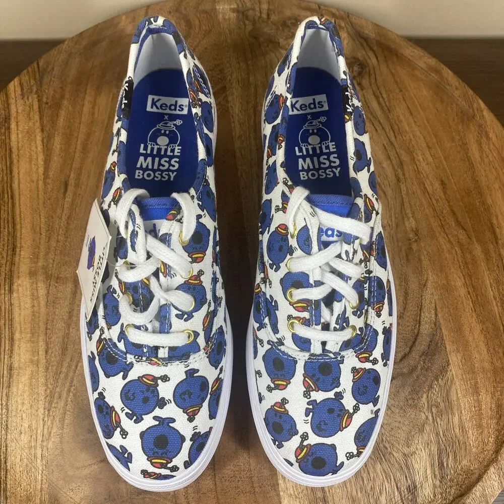 Keds Little Miss Bossy Womens Triple Deck‎ White And Blue Size 7 Shoes
